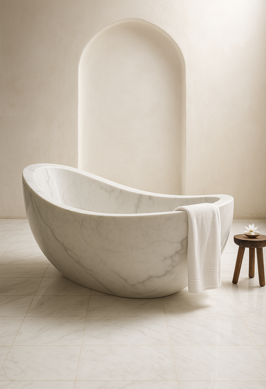 Baignoire Monolithe L'Élégance Suprême du Marbre Sculpté