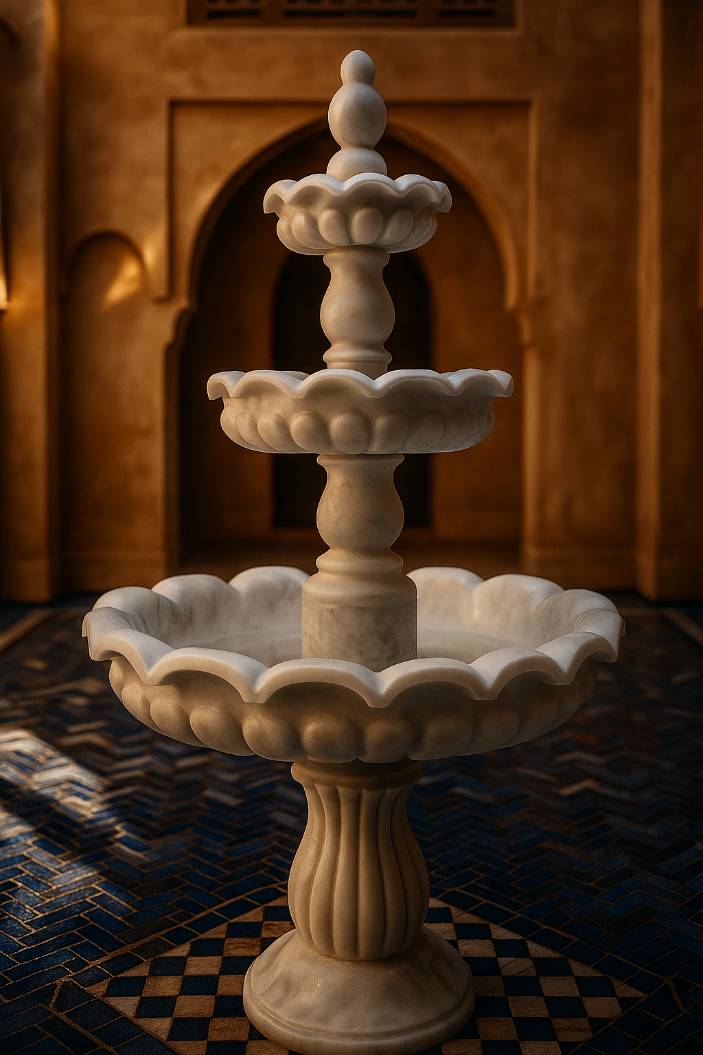 Fontaine Calligraphiée en Marbre Un Chef-d'Œuvre Spirituel