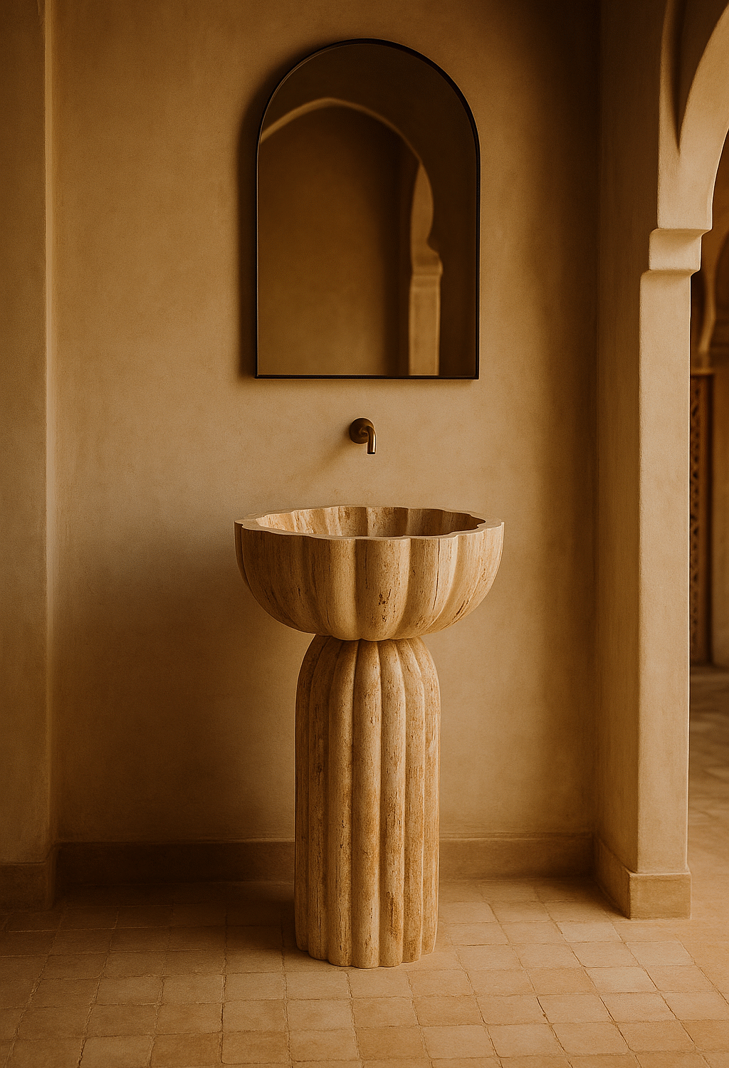 Colonne Vasque Fleur du Désert