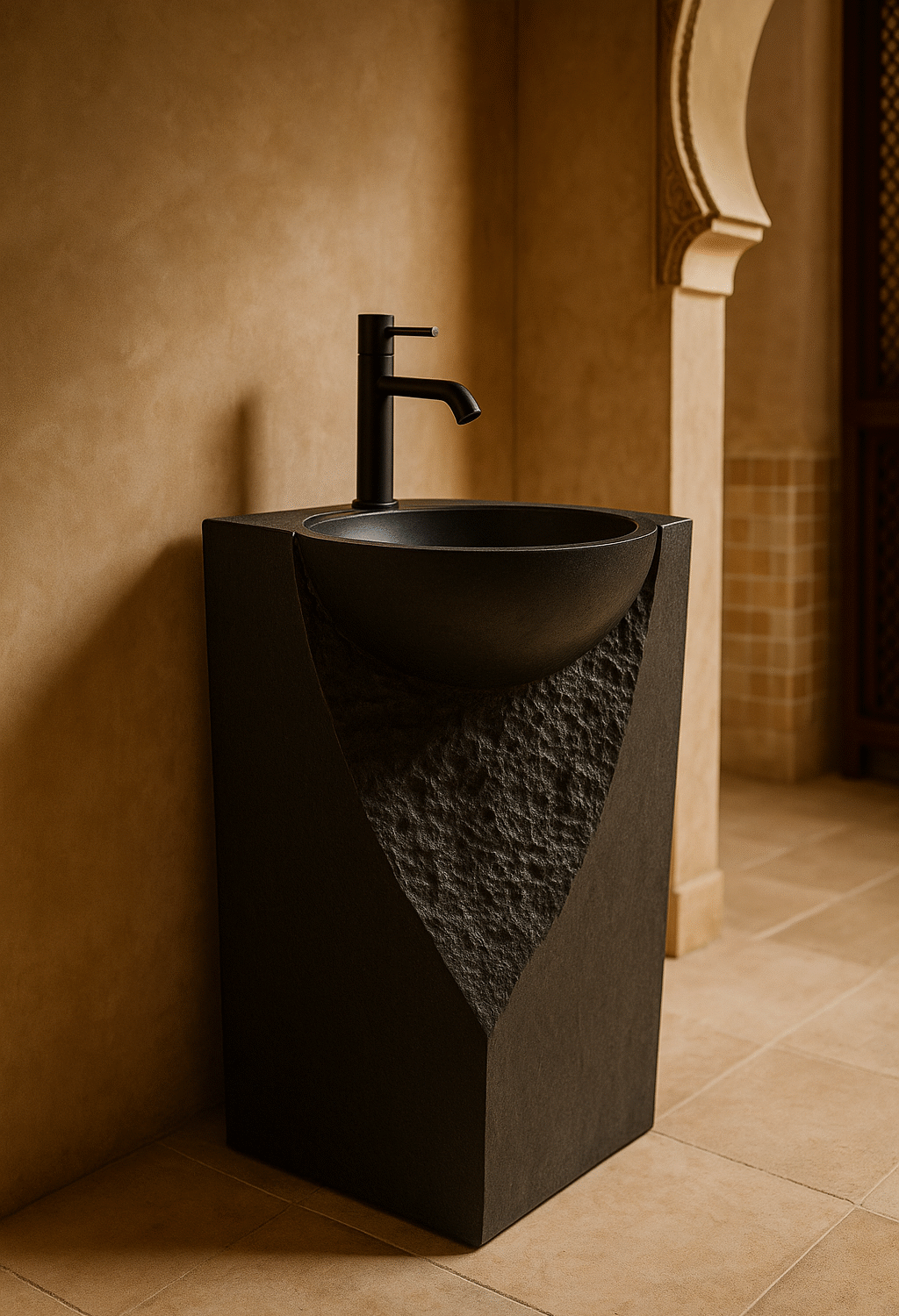Colonne Vasque Géode Noire