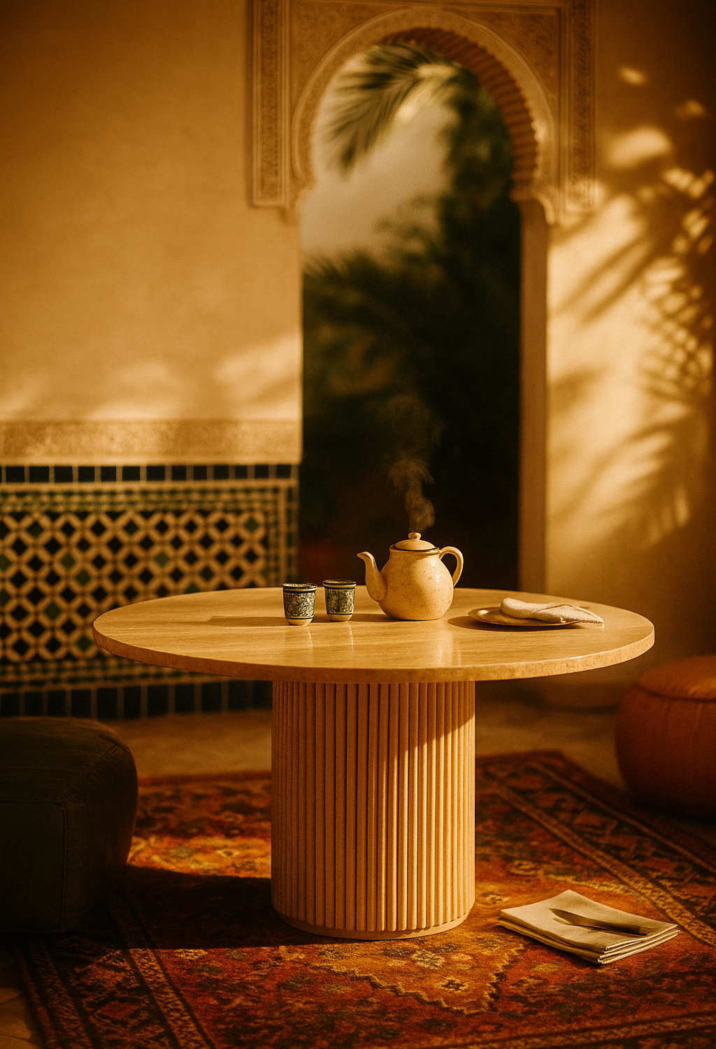 Guéridons en Marbre Sculpté