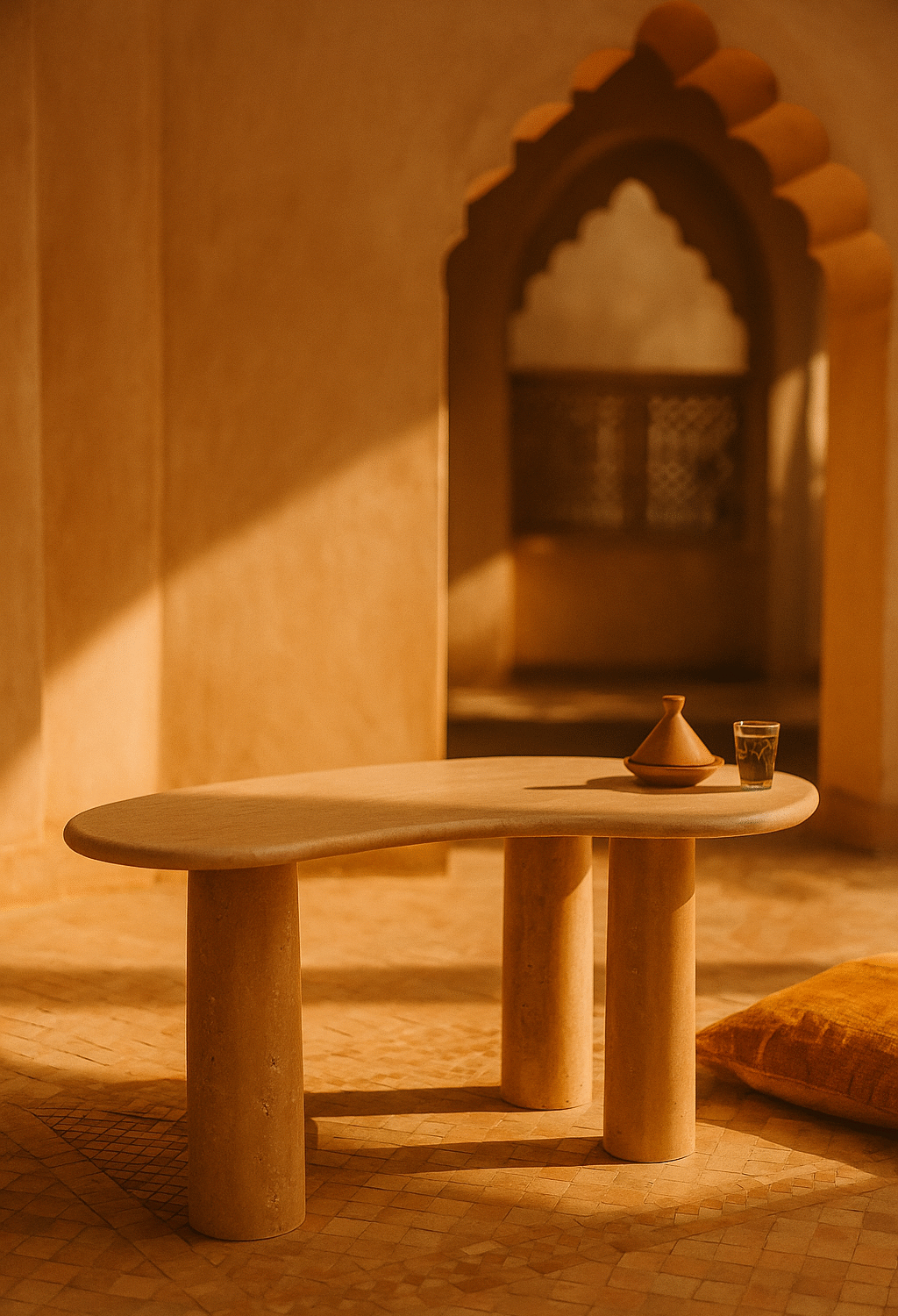 Table Basse Travertin Organique