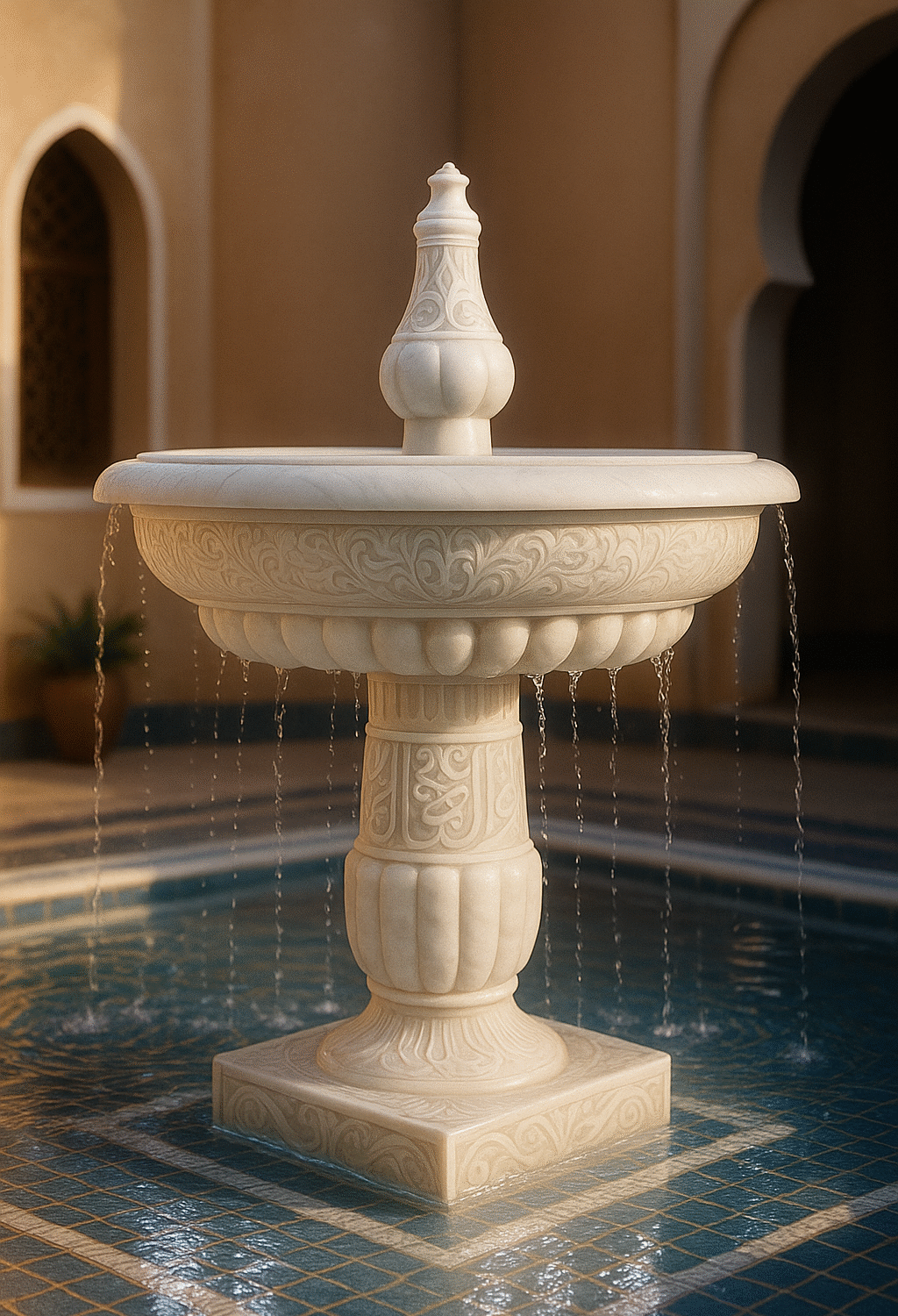 Fontaine de Riad en Marbre Sculpté