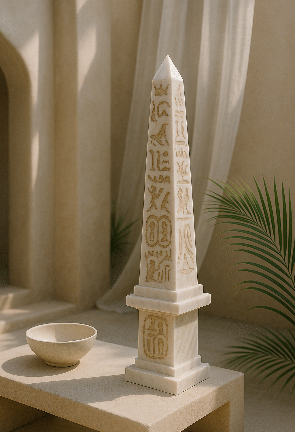 Obélisque Égyptien en Résine Sculptée 1